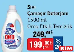 OMO ETKİLİ TEMİZLİK SIVI ÇAMAŞIR DETERJANI 1500 ML fiyat ve kampanya bilgisi